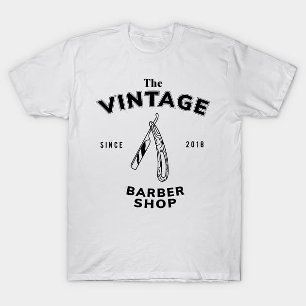 THE VINTAGE BARBER SHOP T-Shirt by Vixie Hattori